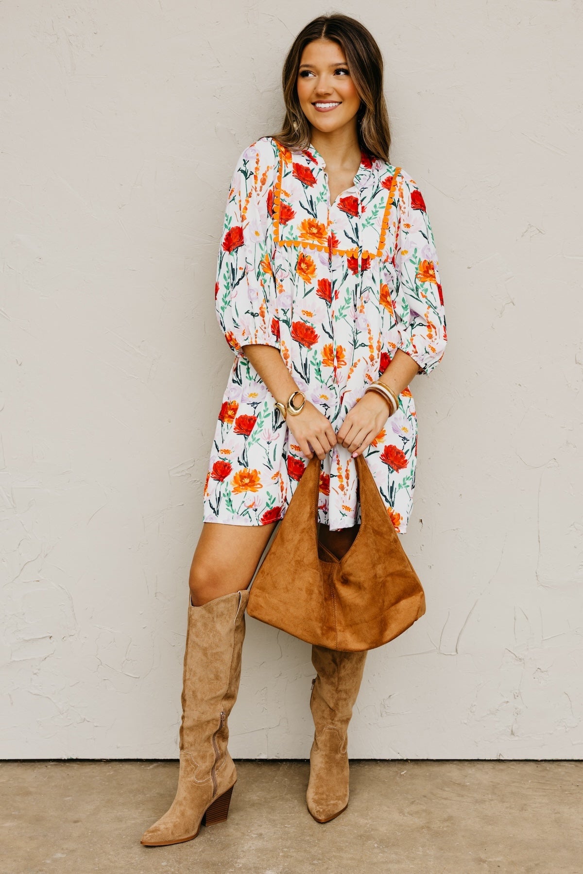 The Matilda Ric Rac Floral Mini Dress