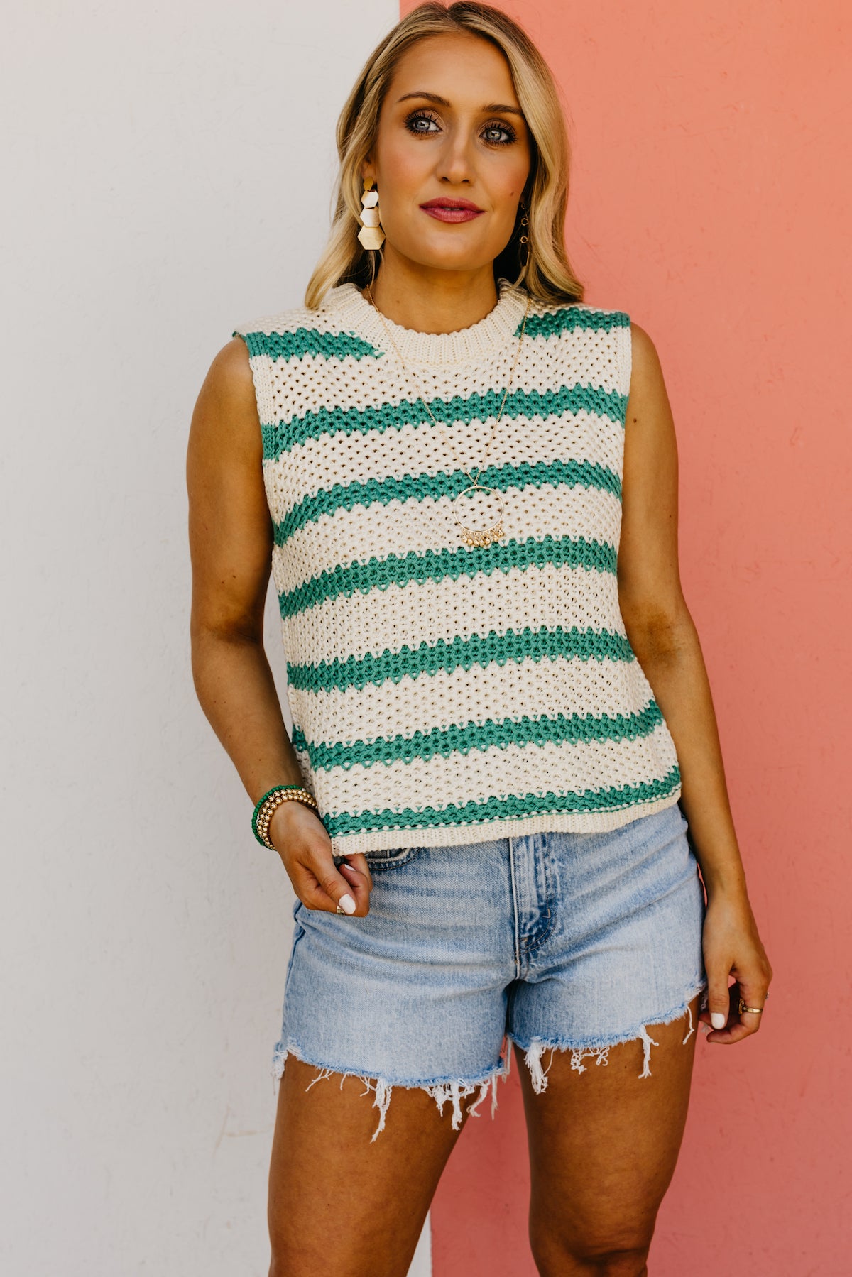 The Danna Striped Sleeveless Sweater
