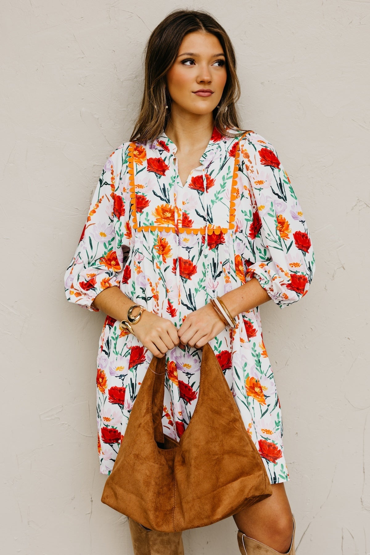 The Matilda Ric Rac Floral Mini Dress