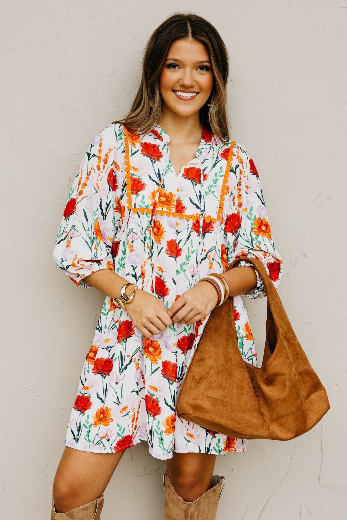 The Matilda Ric Rac Floral Mini Dress