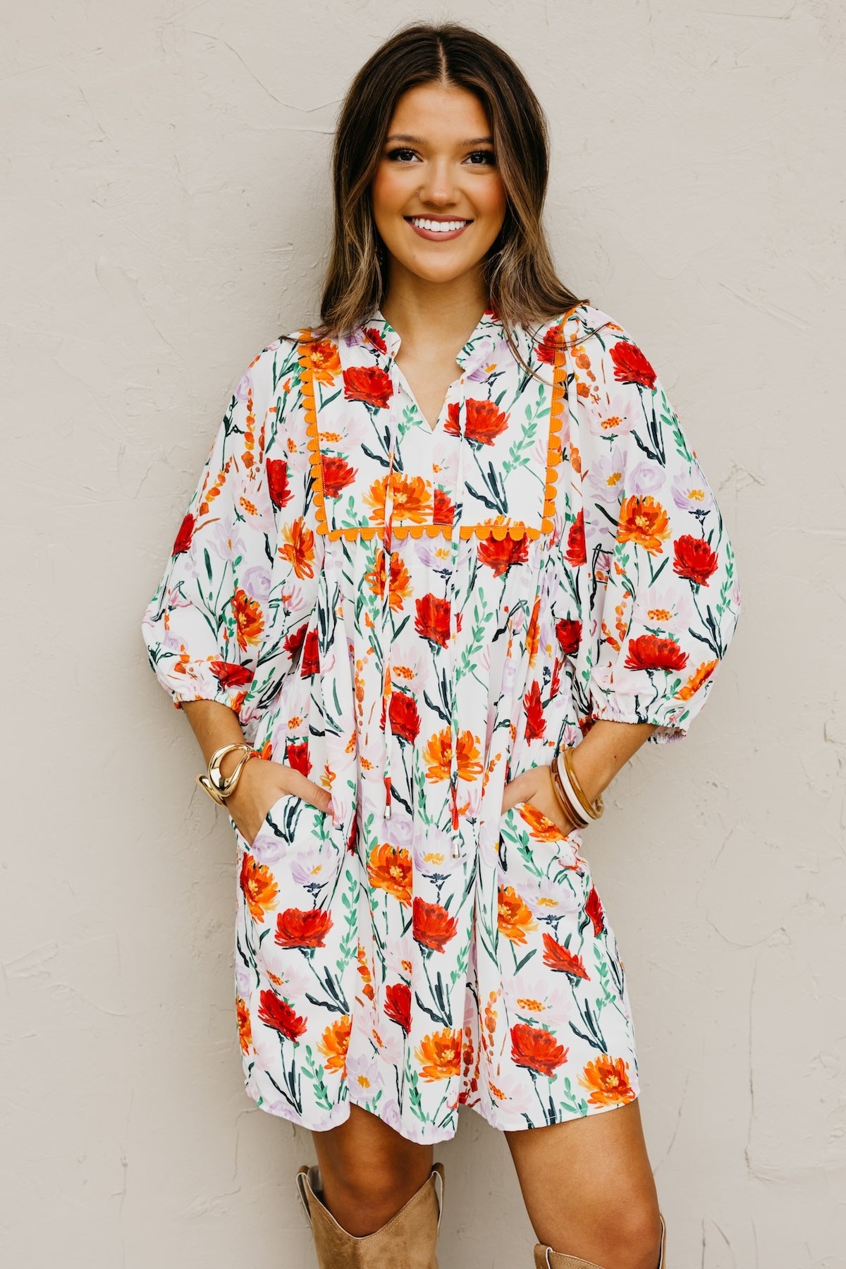 The Matilda Ric Rac Floral Mini Dress