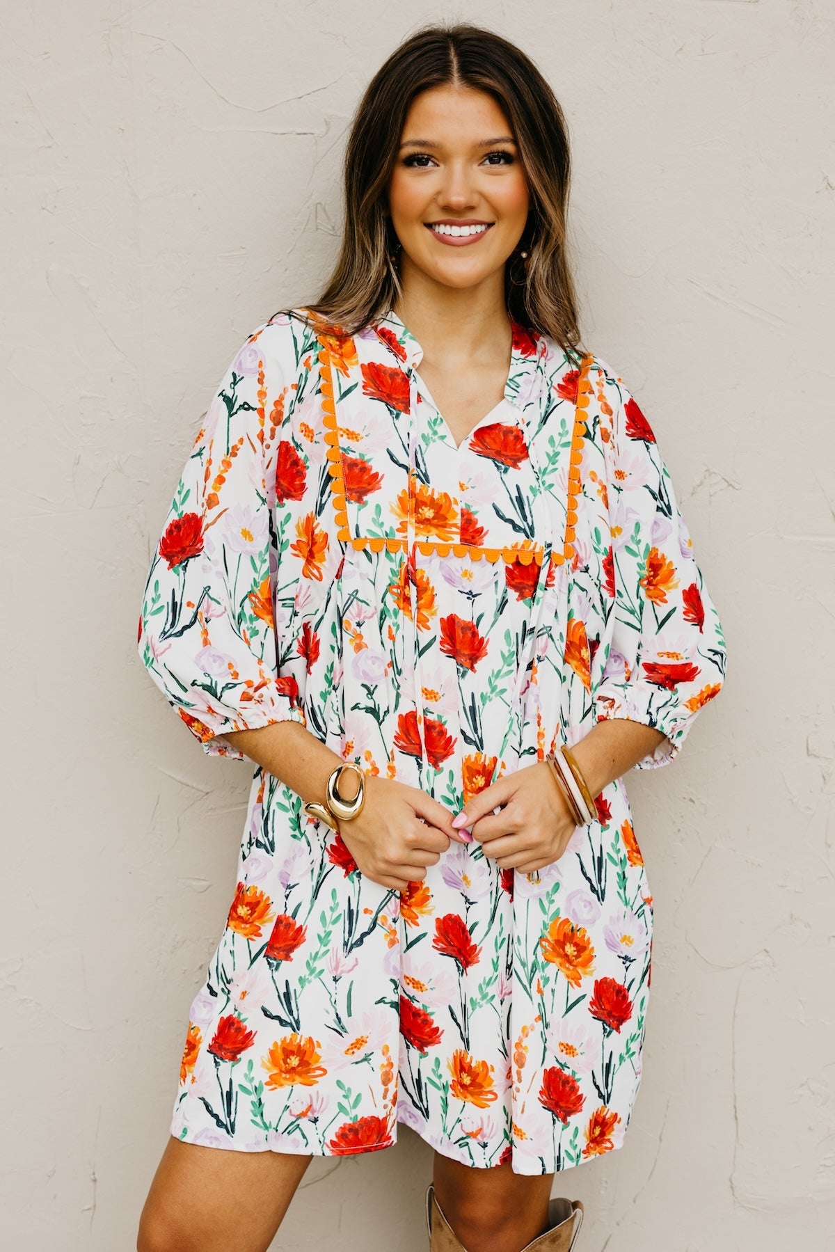 The Matilda Ric Rac Floral Mini Dress
