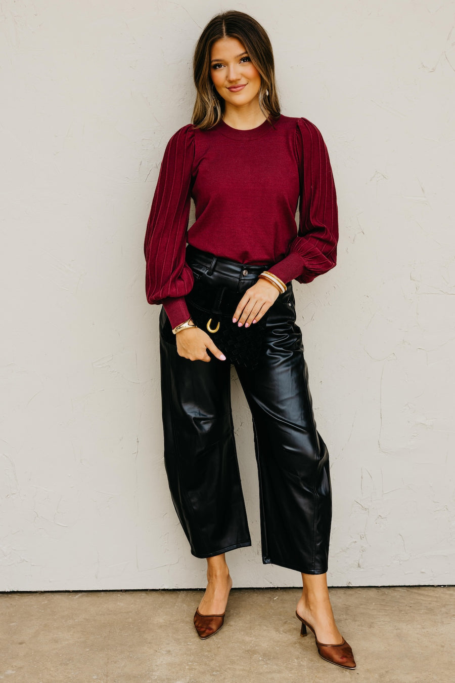 The Aleesia Pleated Puff Sleeve Sweater
