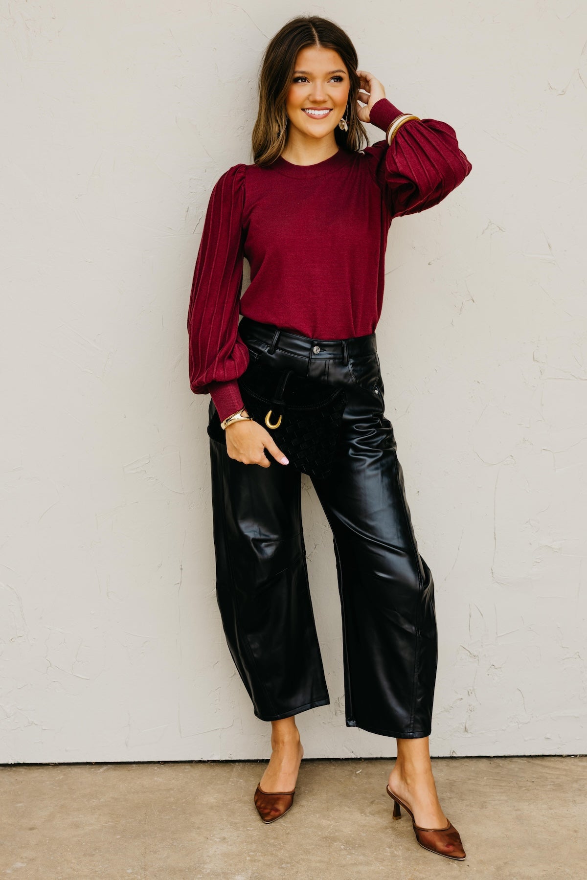 The Aleesia Pleated Puff Sleeve Sweater