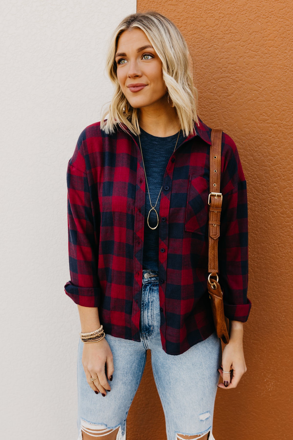 The Colby Oversized Boyfriend Flannel Shirt  - FINAL SALE