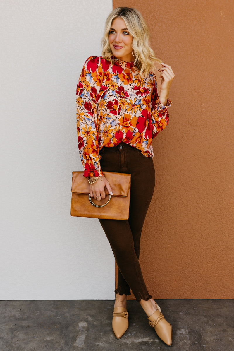The Pait Long Sleeve Ruffle Woven Top
