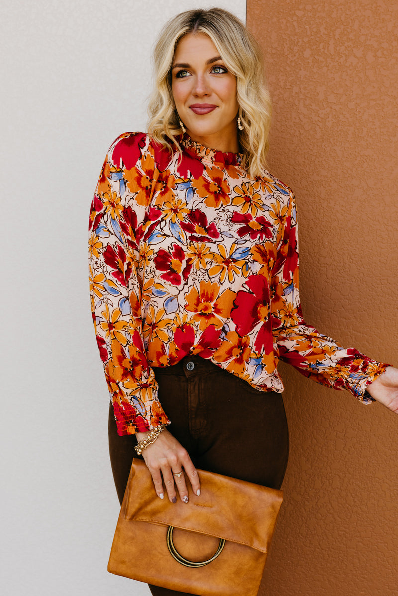 The Pait Long Sleeve Ruffle Woven Top