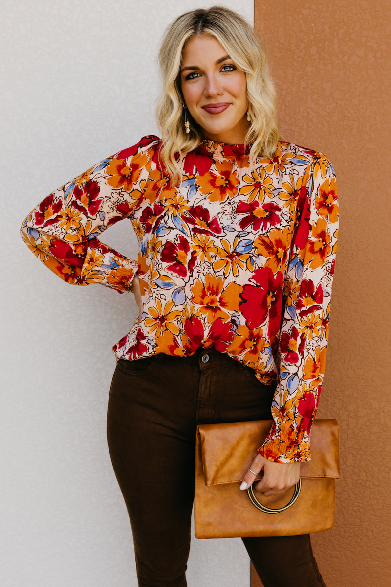 The Pait Long Sleeve Ruffle Woven Top