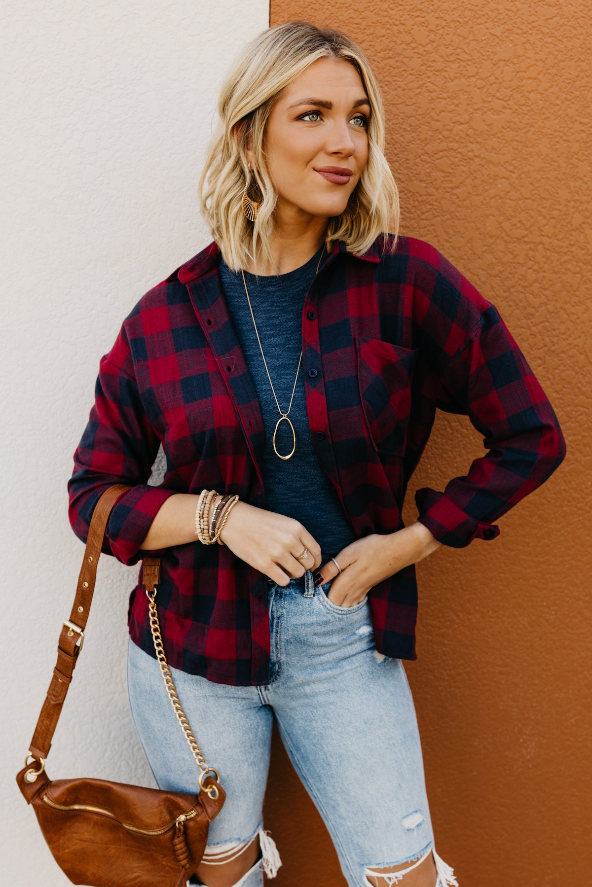 The Colby Oversized Boyfriend Flannel Shirt  - FINAL SALE