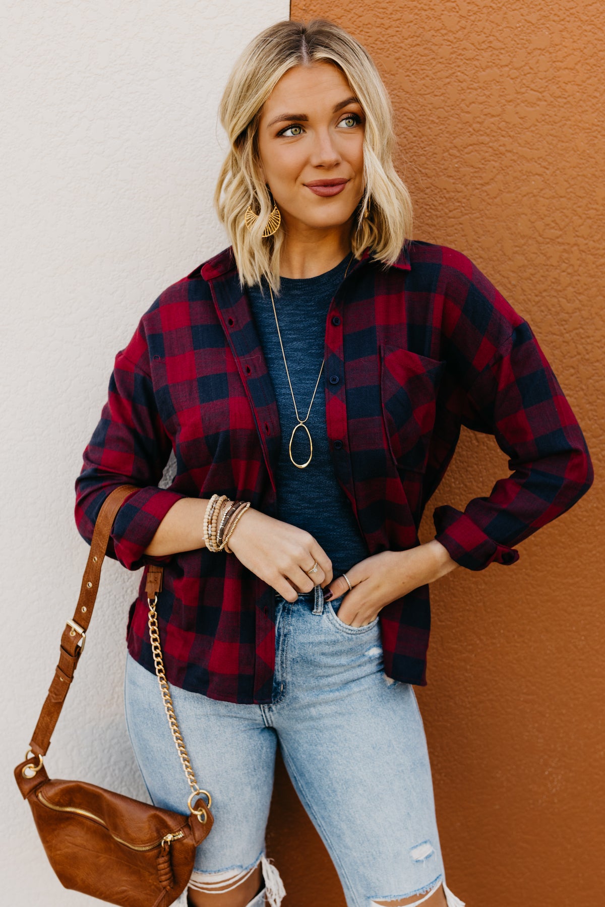 The Colby Oversized Boyfriend Flannel Shirt  - FINAL SALE