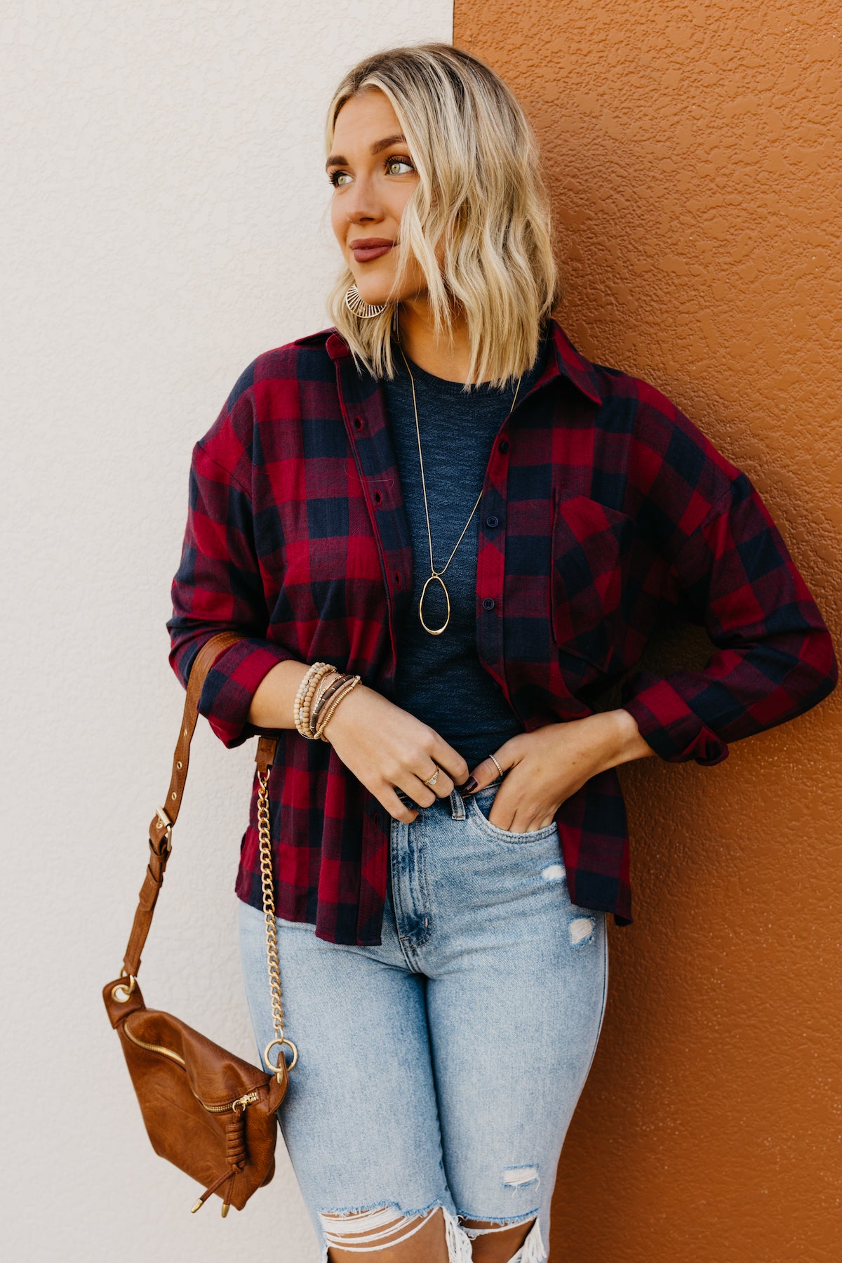 The Colby Oversized Boyfriend Flannel Shirt  - FINAL SALE