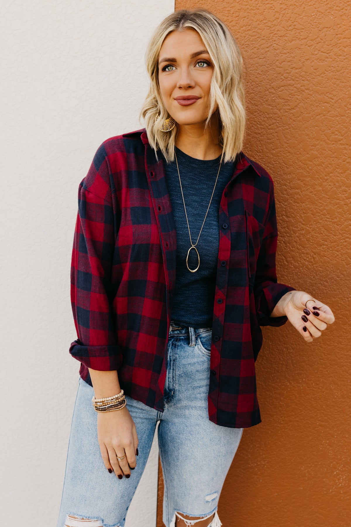 The Colby Oversized Boyfriend Flannel Shirt  - FINAL SALE