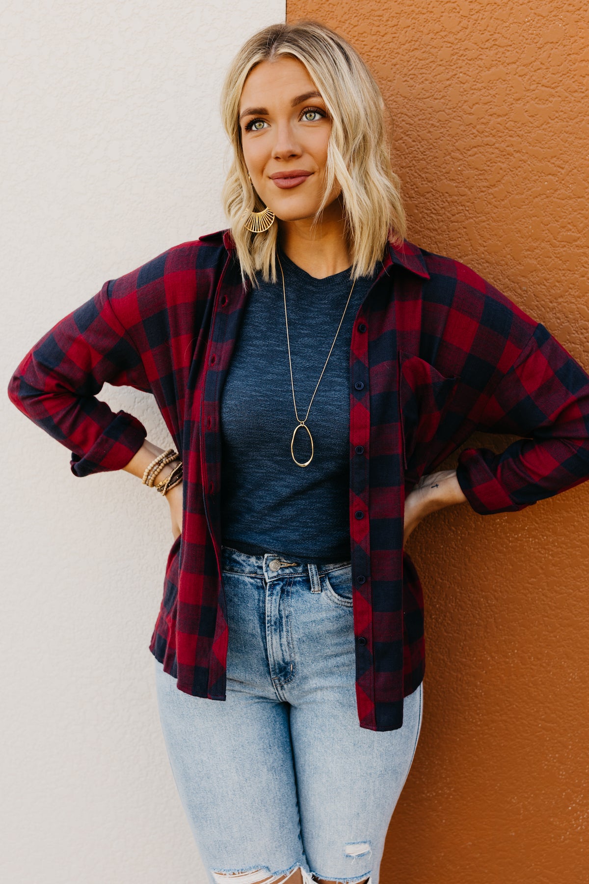 The Colby Oversized Boyfriend Flannel Shirt  - FINAL SALE