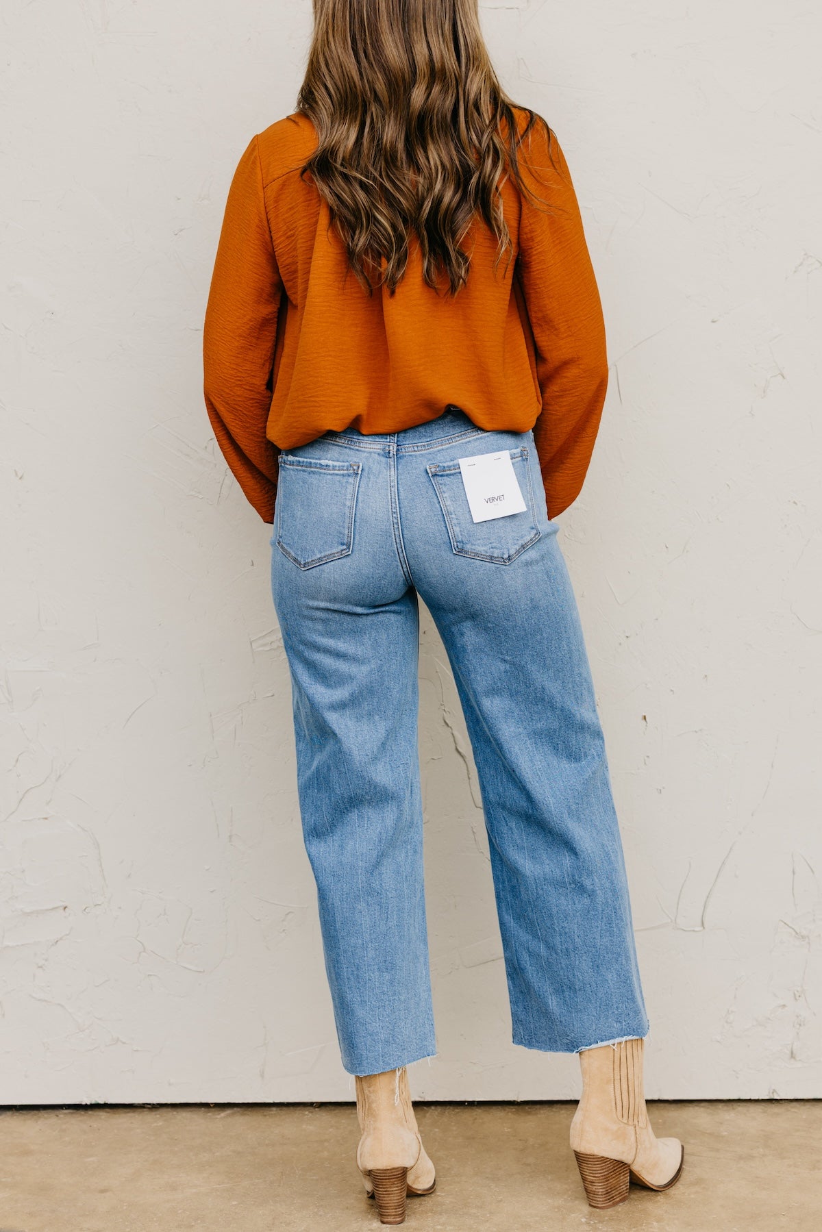 Vervet Denim | The Olivia Patch Pocket Wide Leg Denim