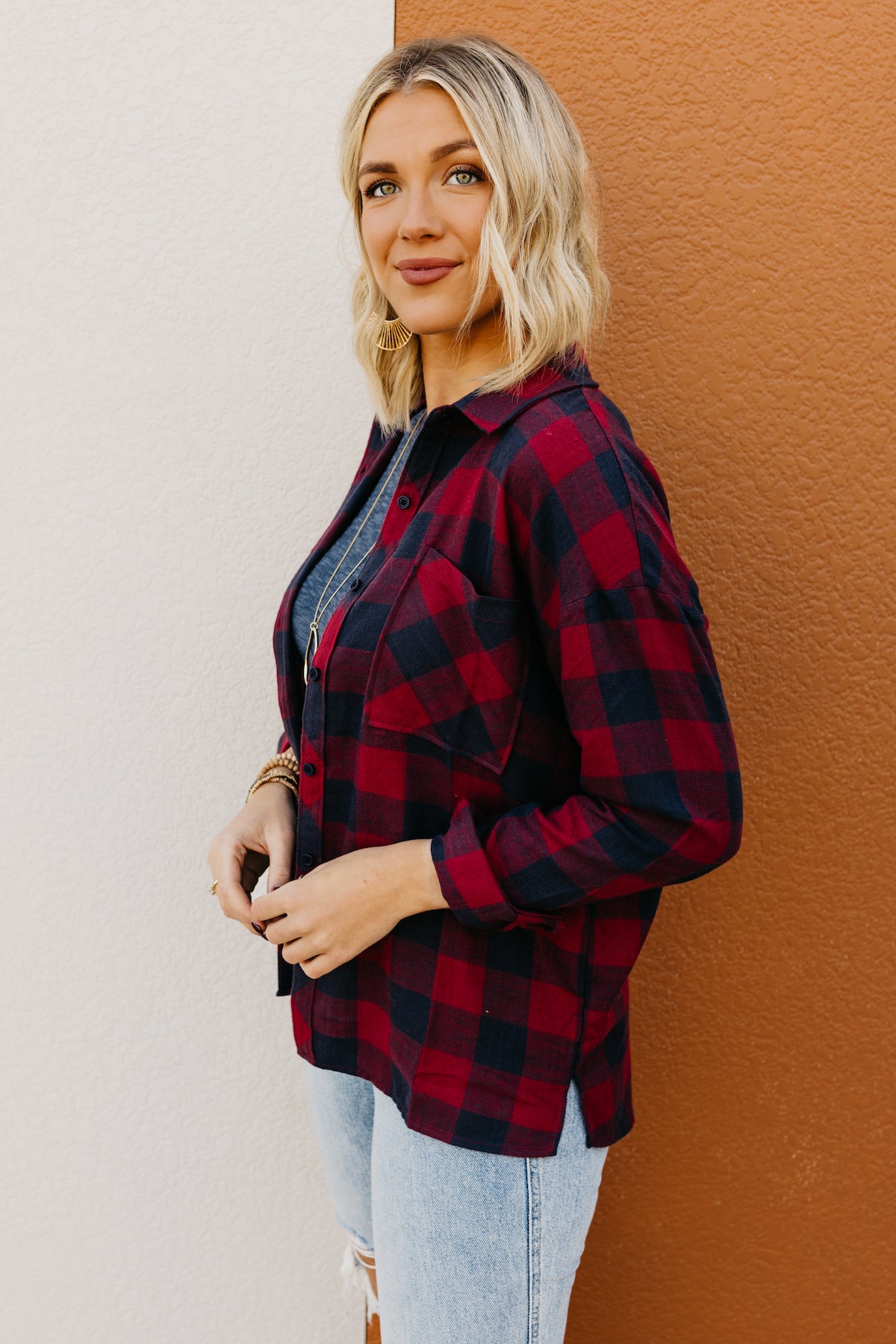 The Colby Oversized Boyfriend Flannel Shirt - FINAL SALE | MOD