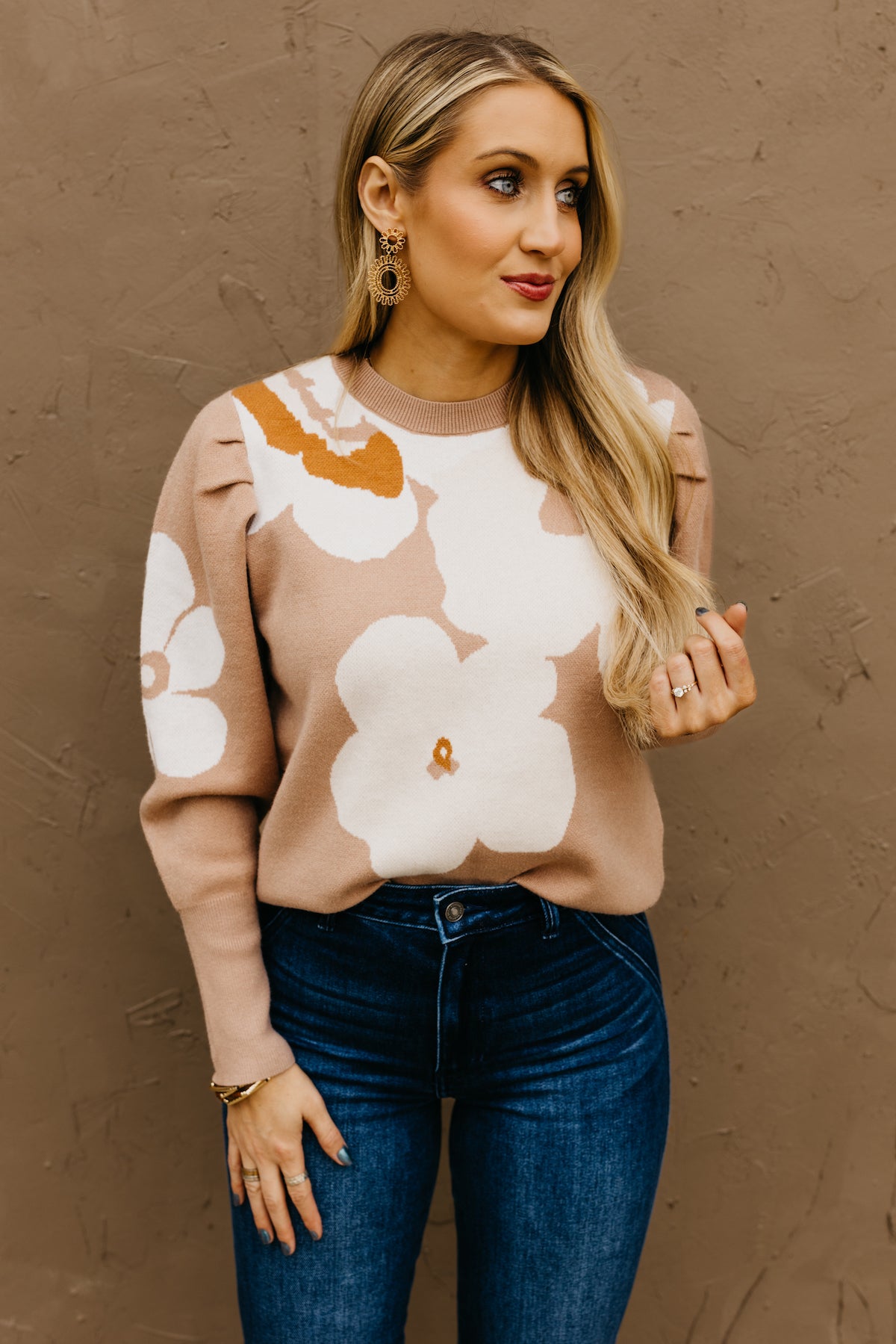 The Alexander Floral Puff Sleeve Sweater
