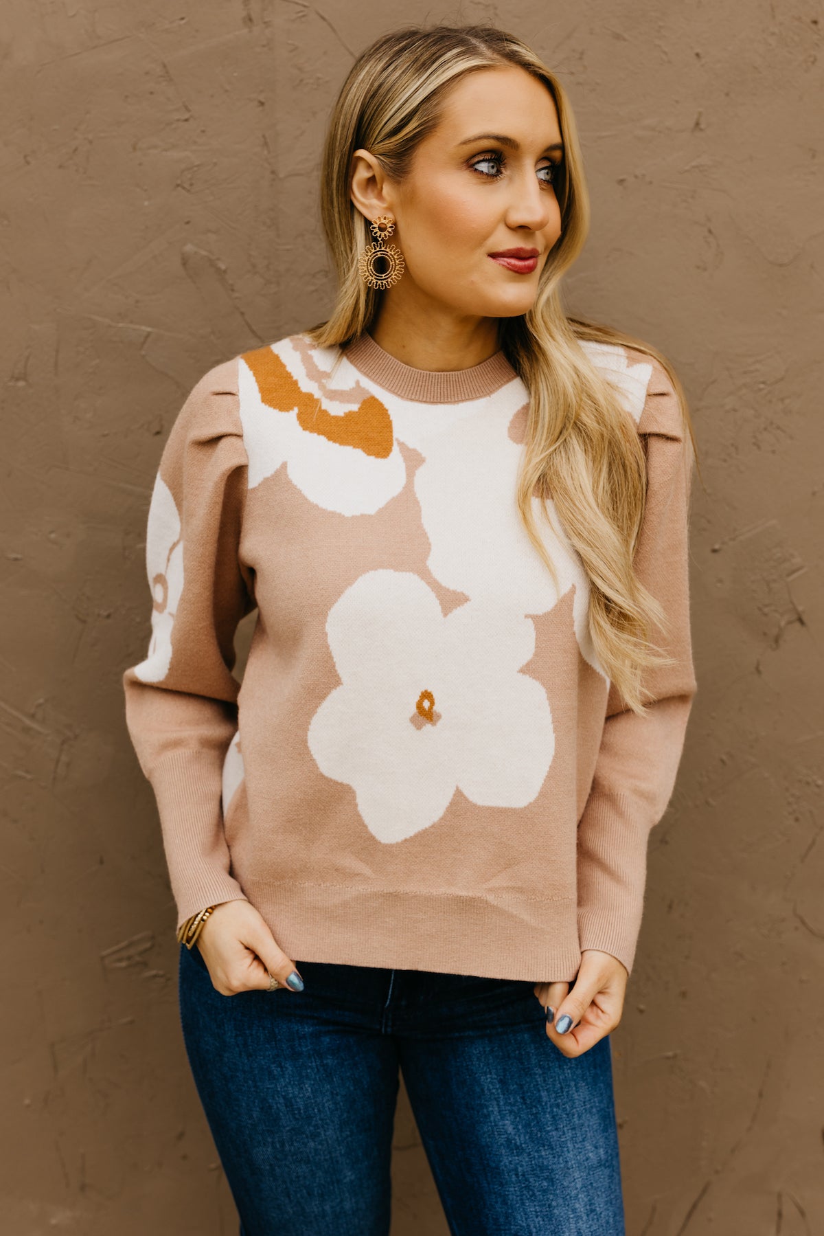 The Alexander Floral Puff Sleeve Sweater