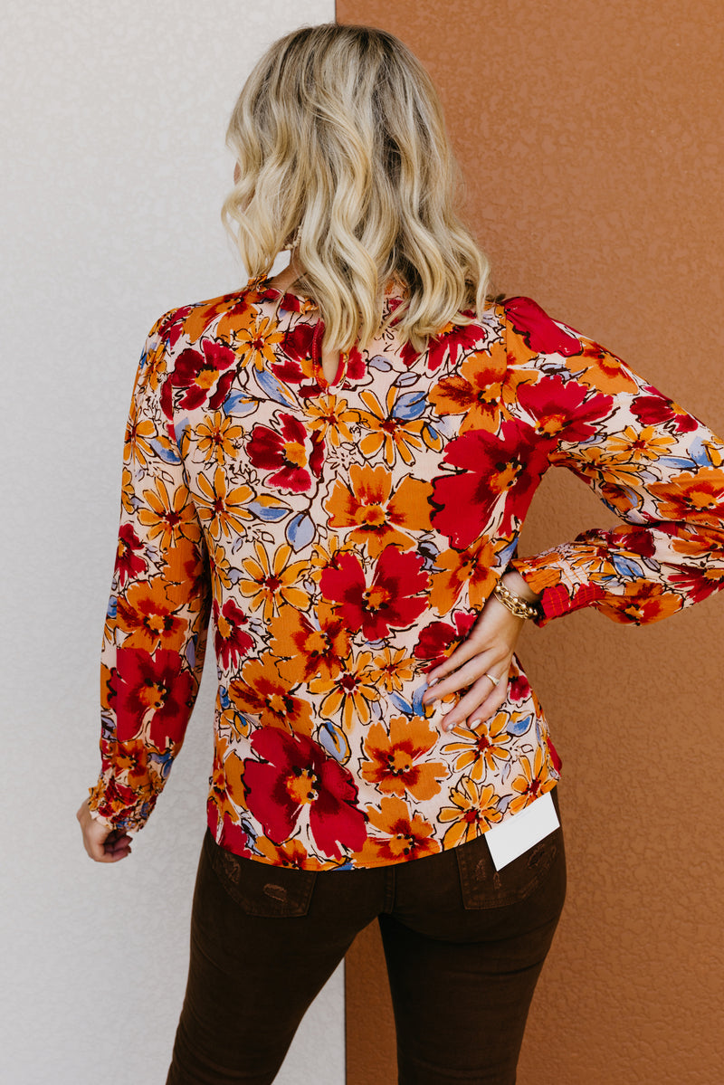 The Pait Long Sleeve Ruffle Woven Top