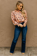 The Elliot Floral Mock Neck Blouse