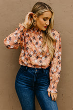 The Elliot Floral Mock Neck Blouse