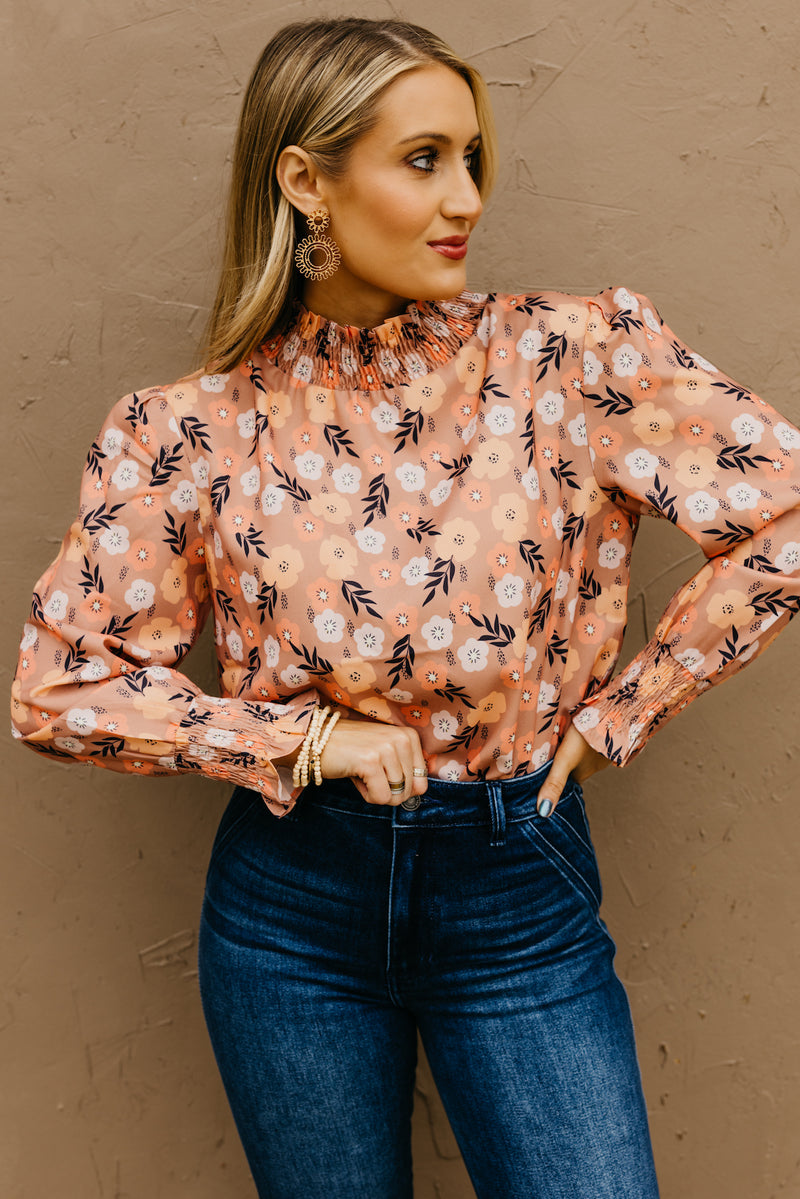 The Elliot Floral Mock Neck Blouse