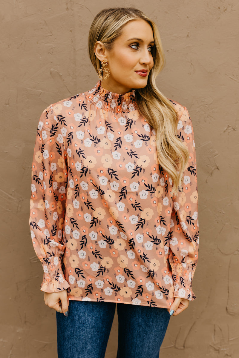 The Elliot Floral Mock Neck Blouse