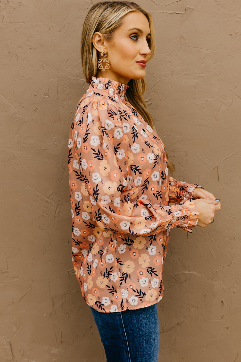 The Elliot Floral Mock Neck Blouse