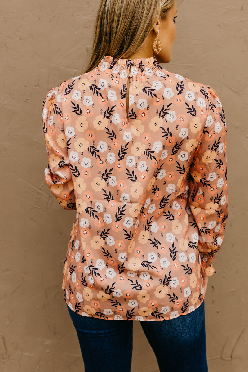 The Elliot Floral Mock Neck Blouse