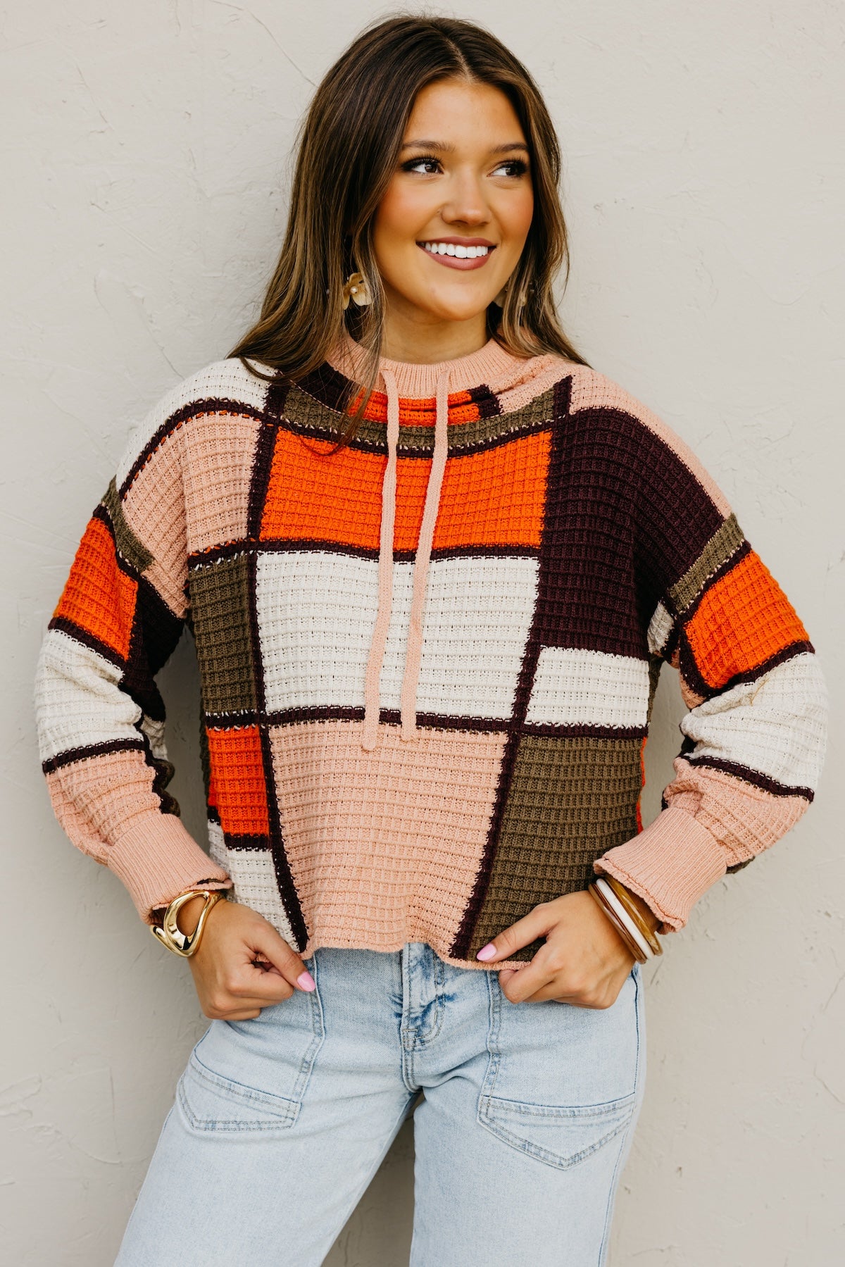 The Hadlee Color Block Drawstring Sweater