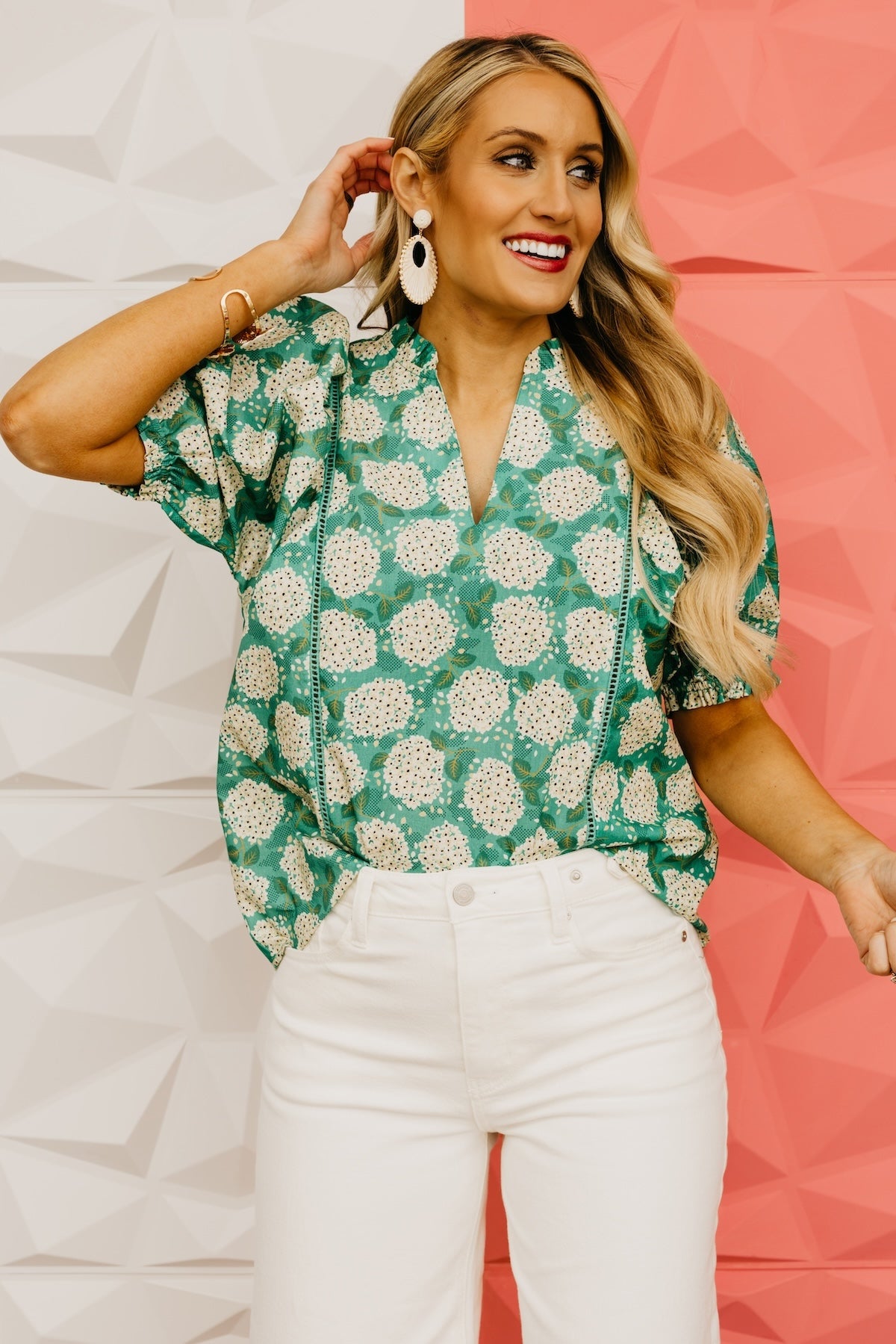 The Beau Floral Striped Woven Top