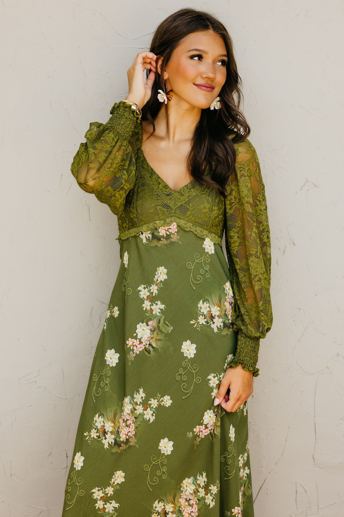 The Kaliyah Lace Floral Maxi Dress