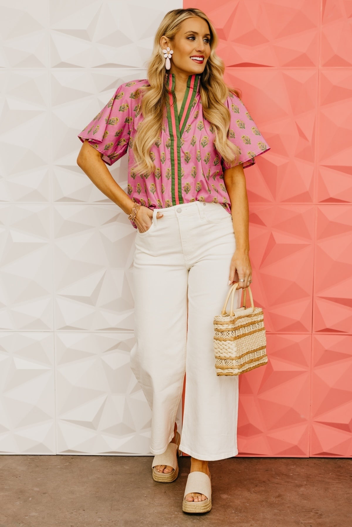 The Georgia Floral Smock Neck Top