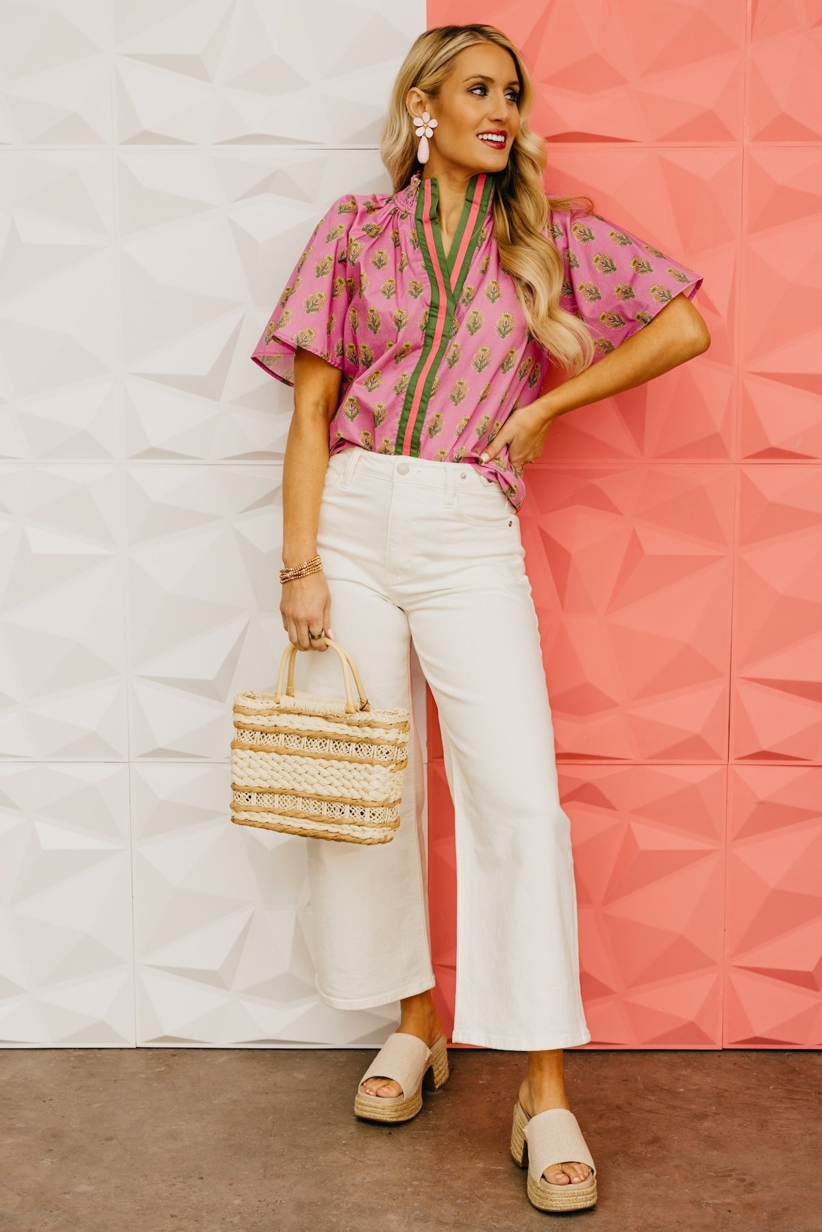 The Georgia Floral Smock Neck Top