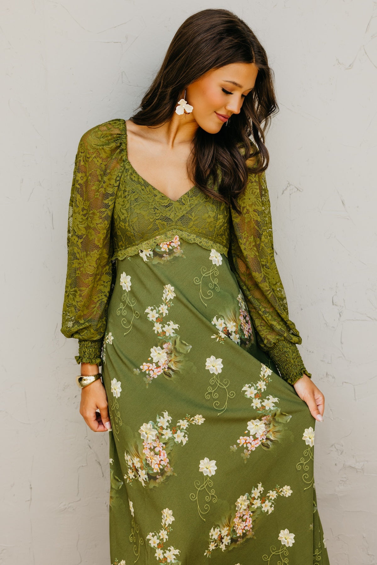 The Kaliyah Lace Floral Maxi Dress