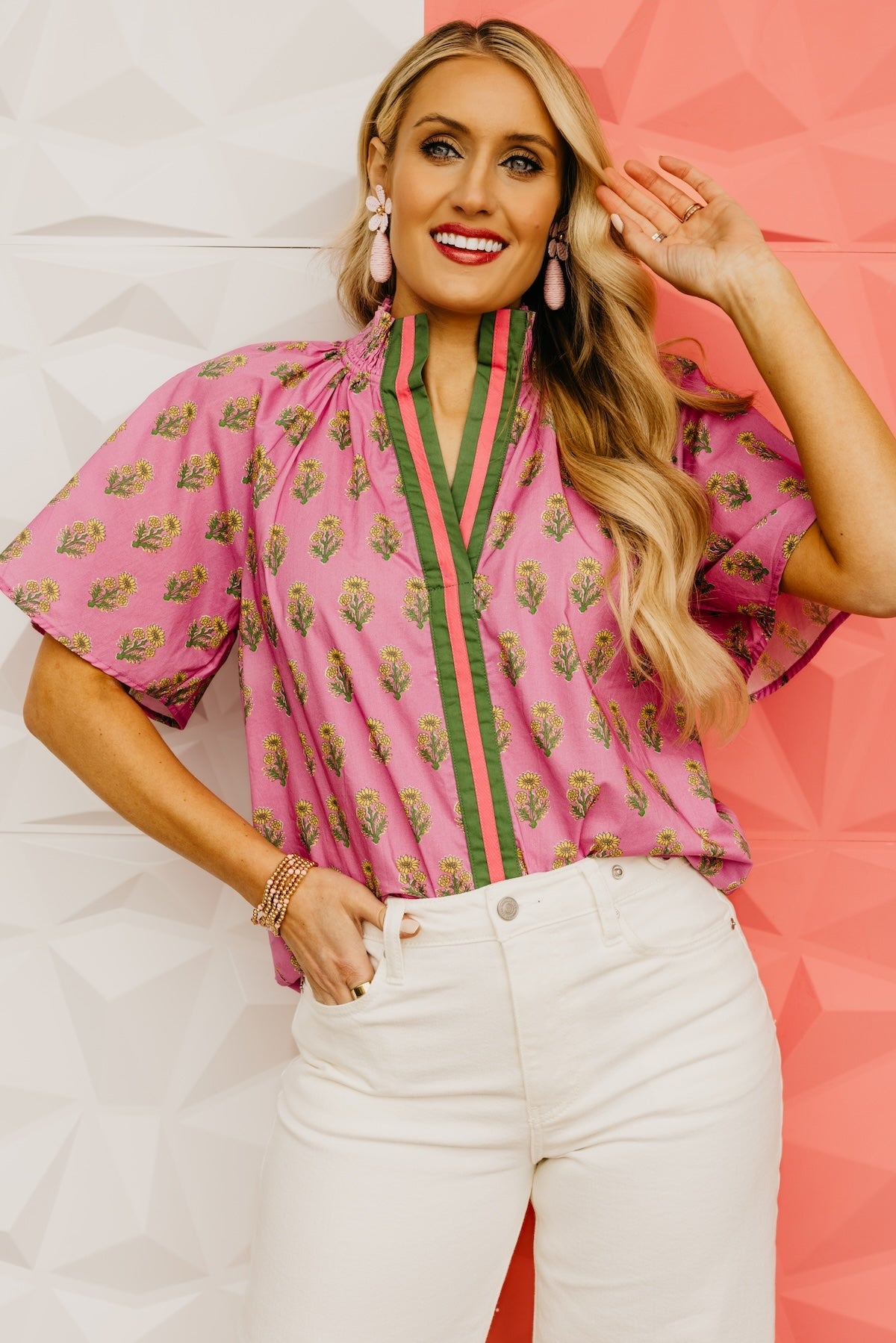 The Georgia Floral Smock Neck Top