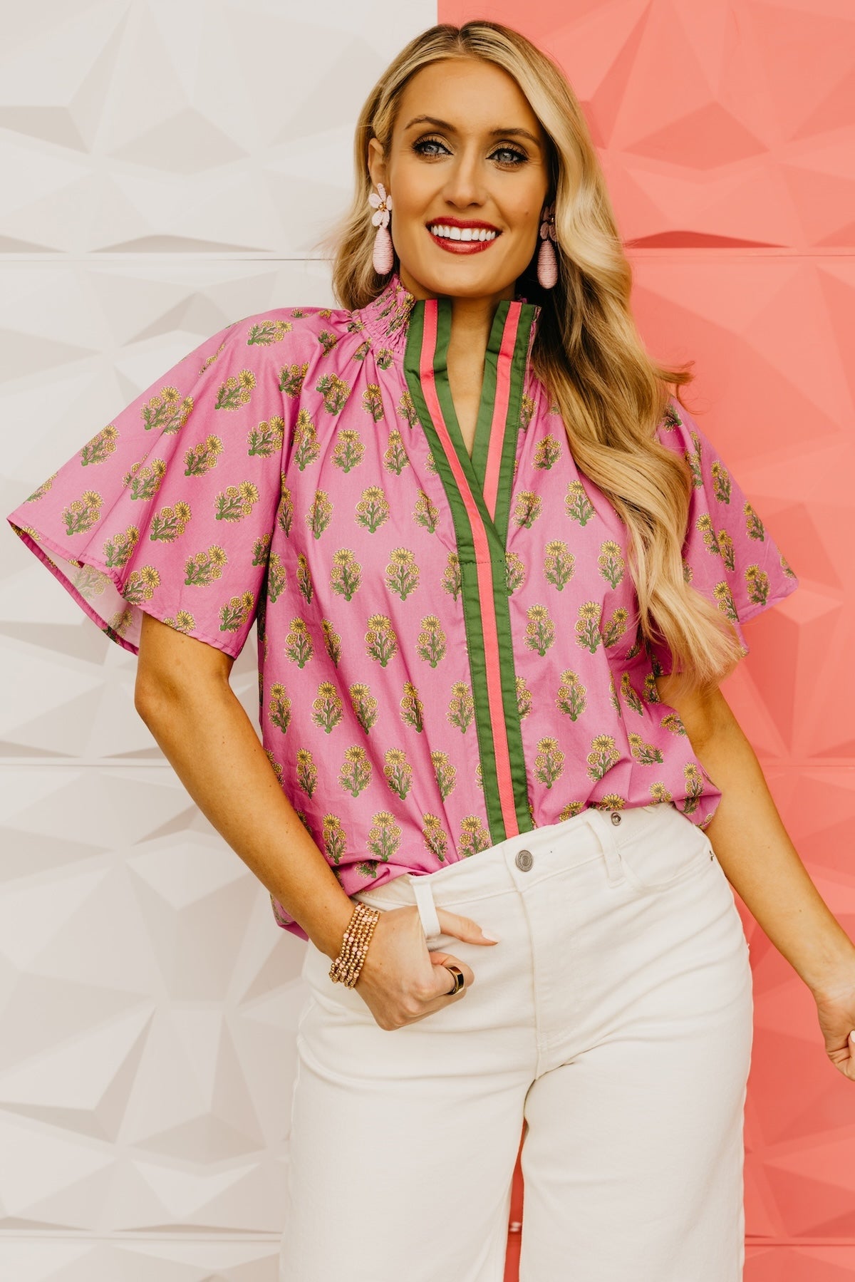 The Georgia Floral Smock Neck Top
