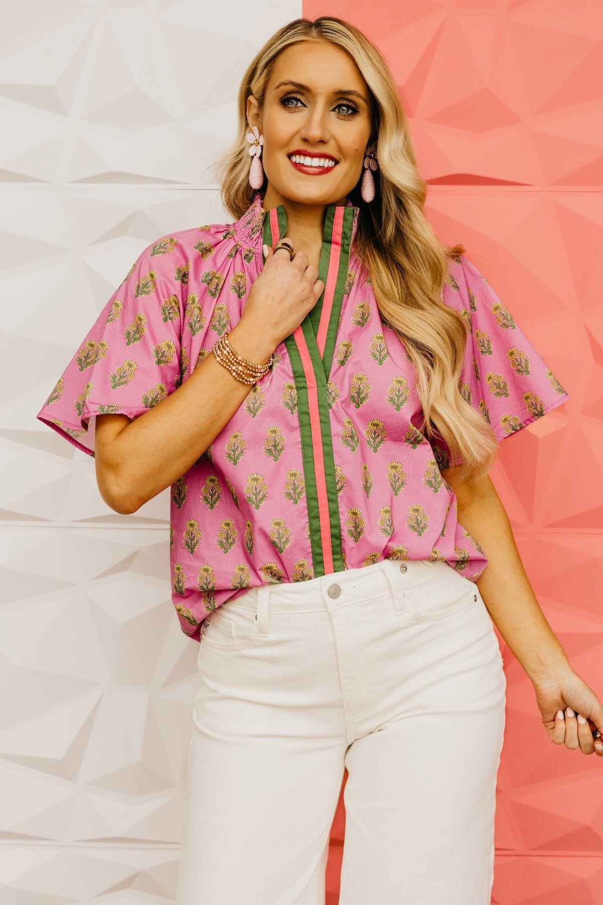 The Georgia Floral Smock Neck Top