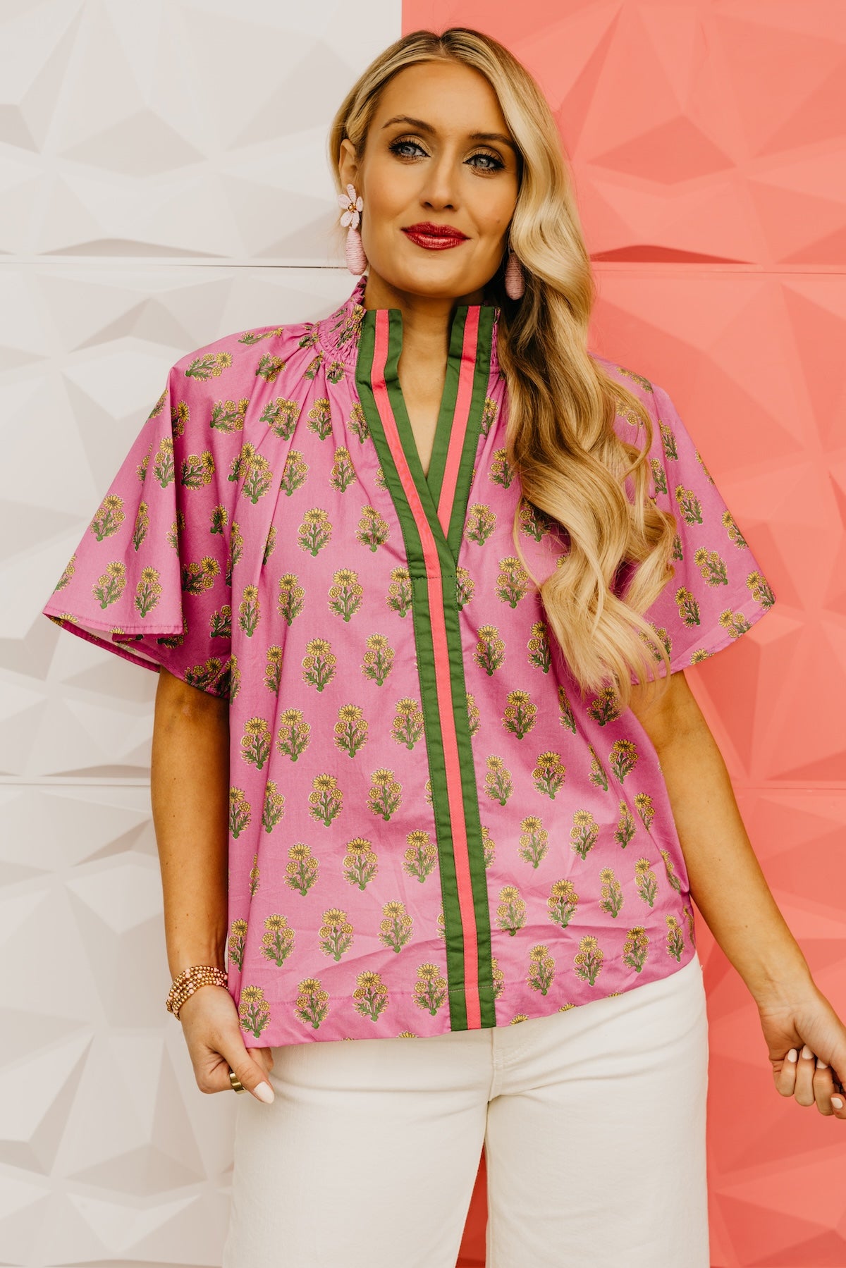 The Georgia Floral Smock Neck Top