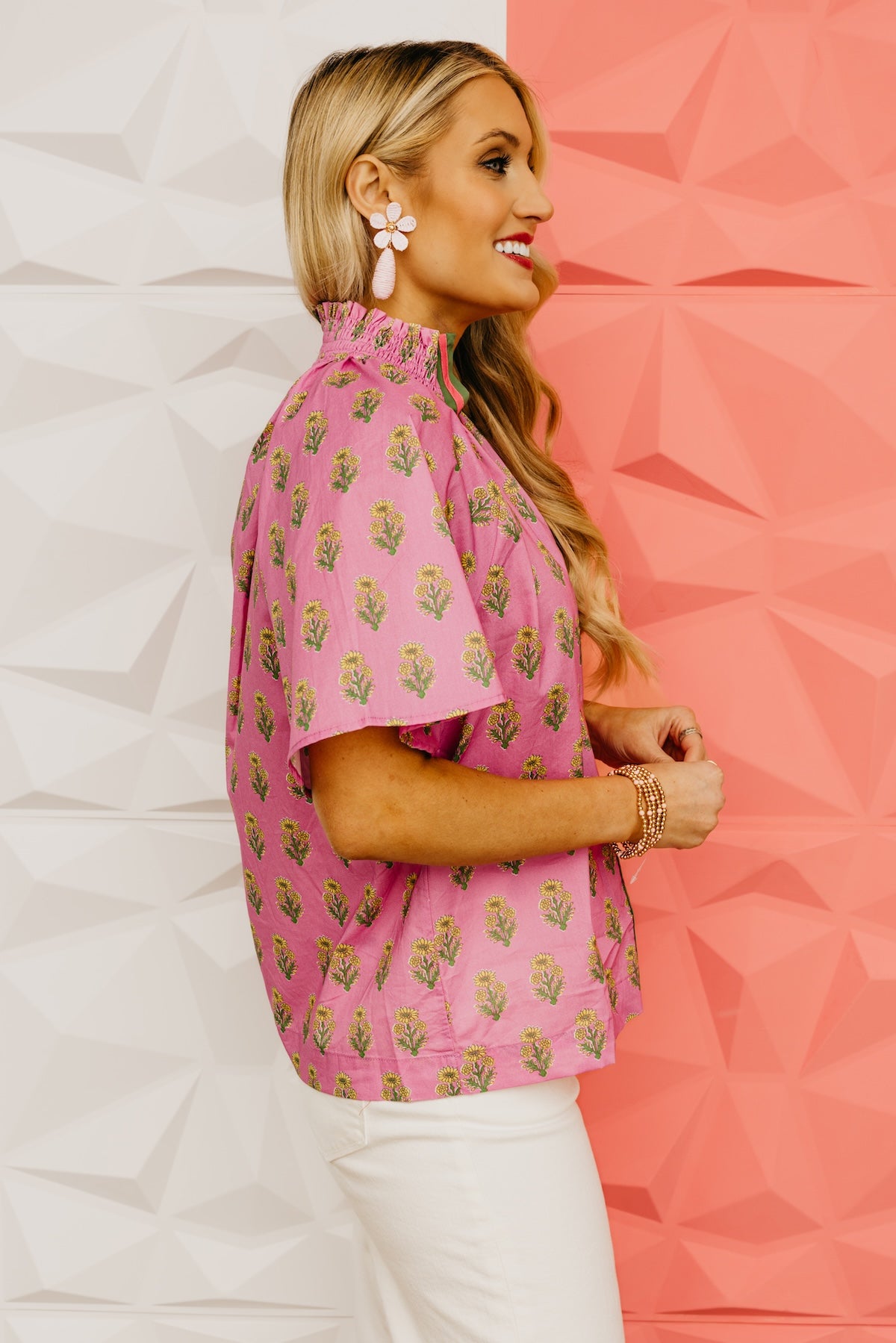 The Georgia Floral Smock Neck Top