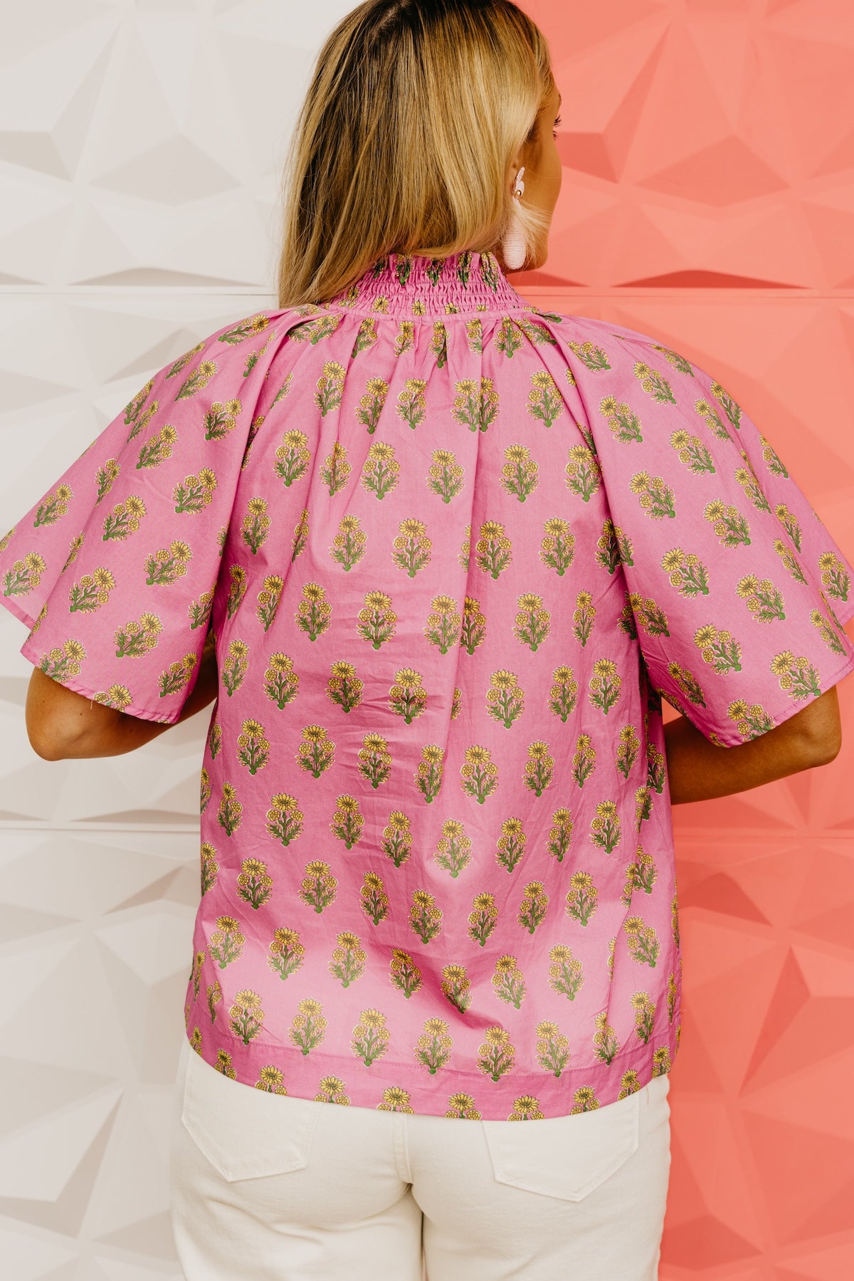 The Georgia Floral Smock Neck Top