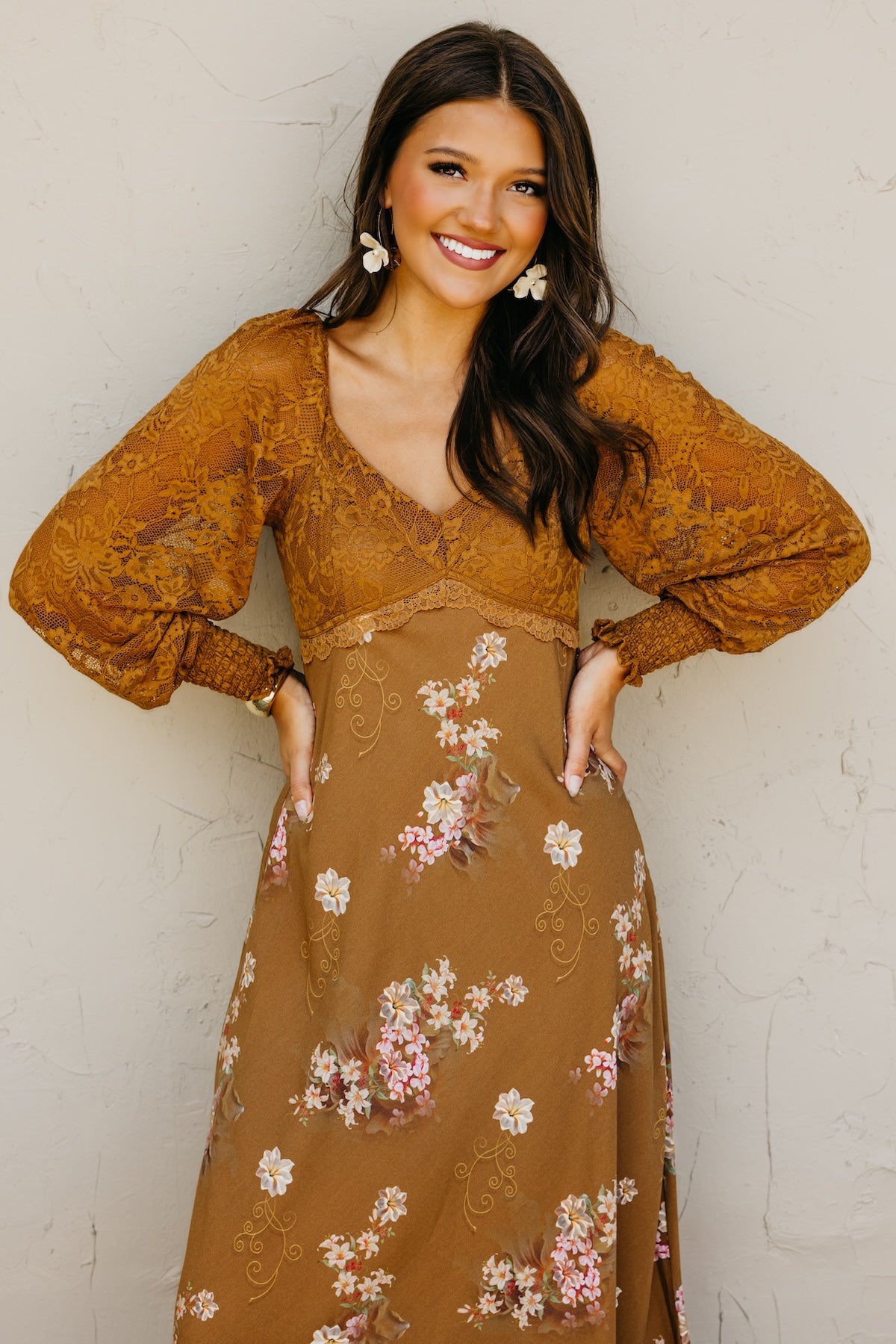The Kaliyah Lace Floral Maxi Dress