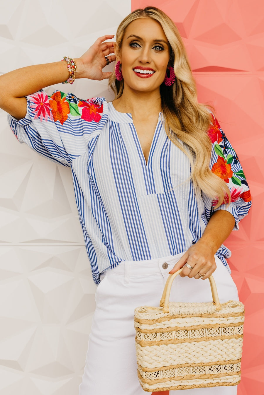 The Remi Striped Puff Sleeve Top