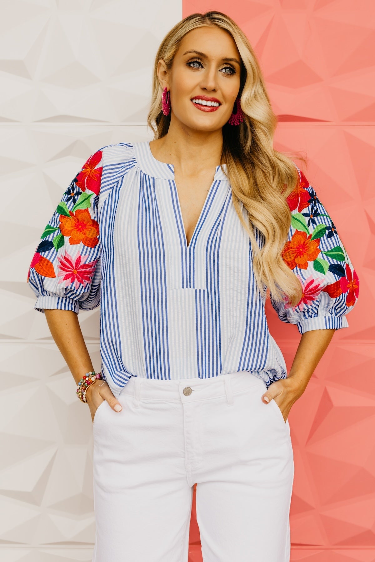 The Remi Striped Puff Sleeve Top