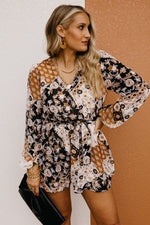 The Chaya Floral Tie Waist Romper