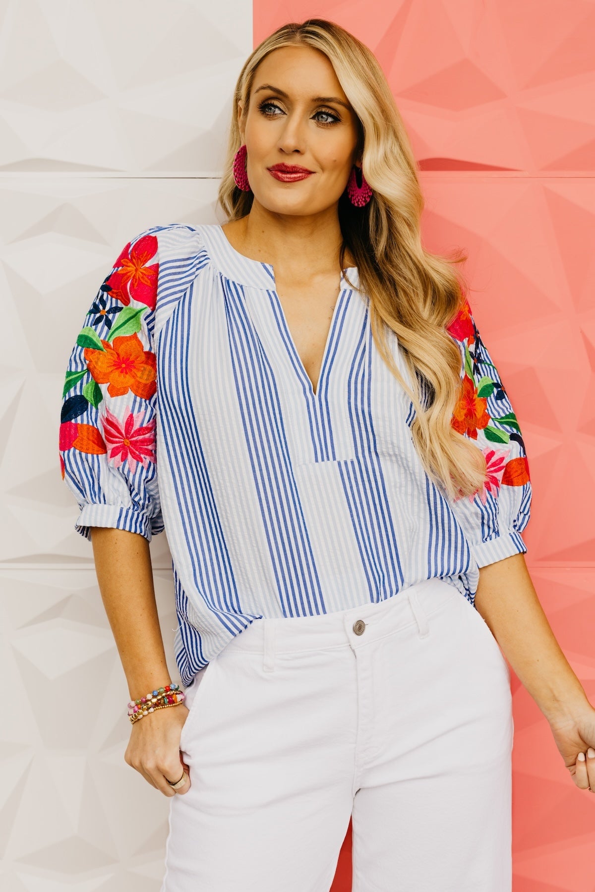 The Remi Striped Puff Sleeve Top