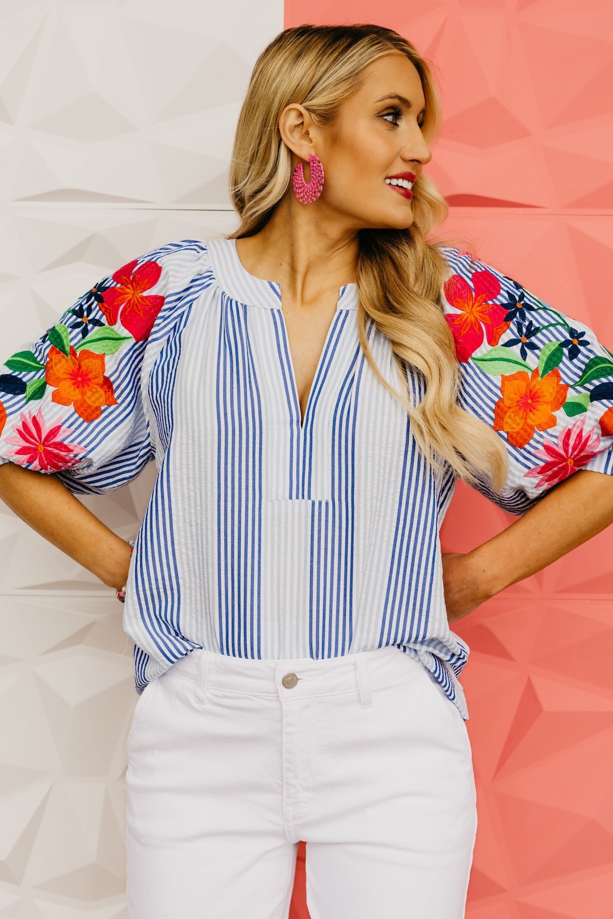 The Remi Striped Puff Sleeve Top