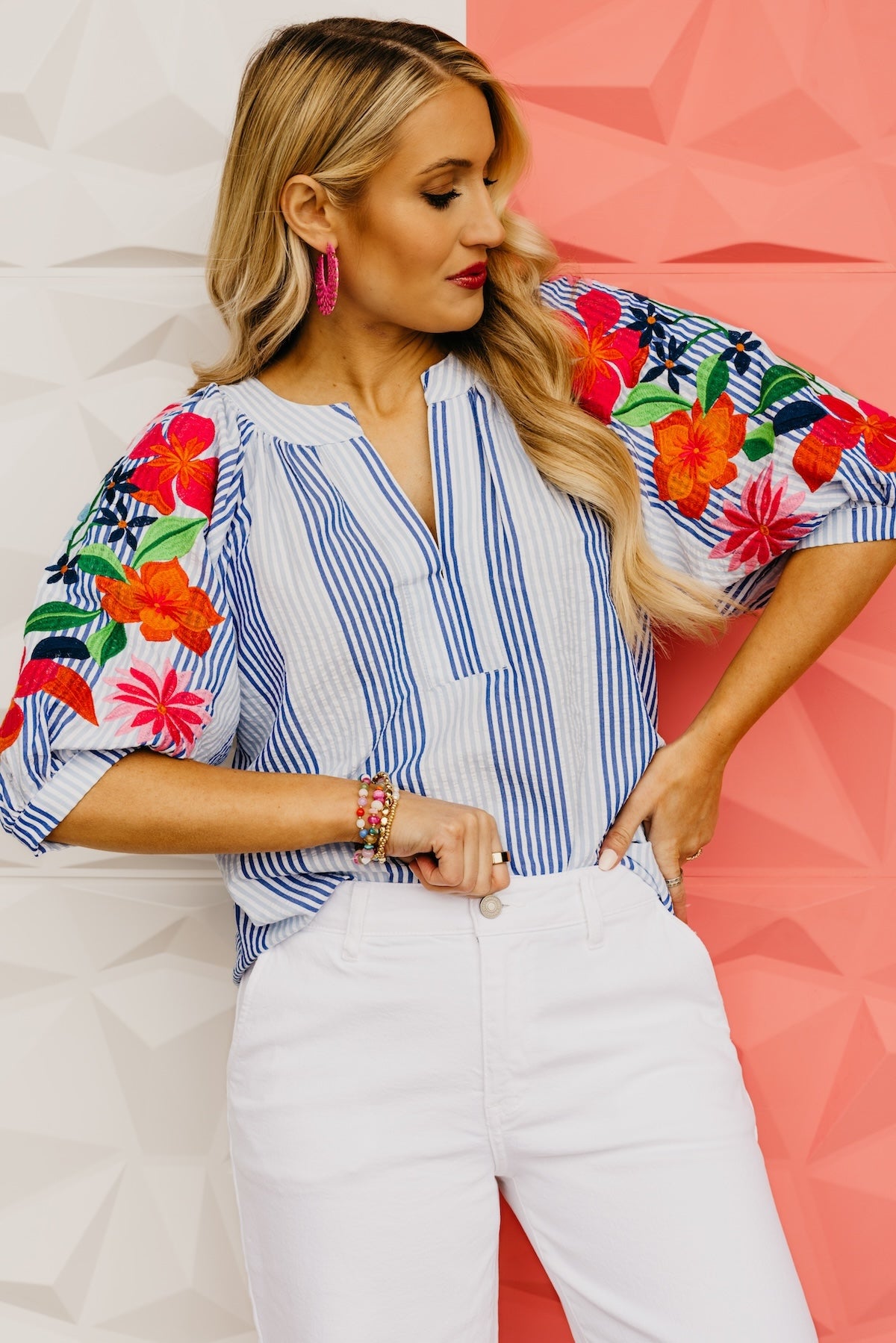 The Remi Striped Puff Sleeve Top