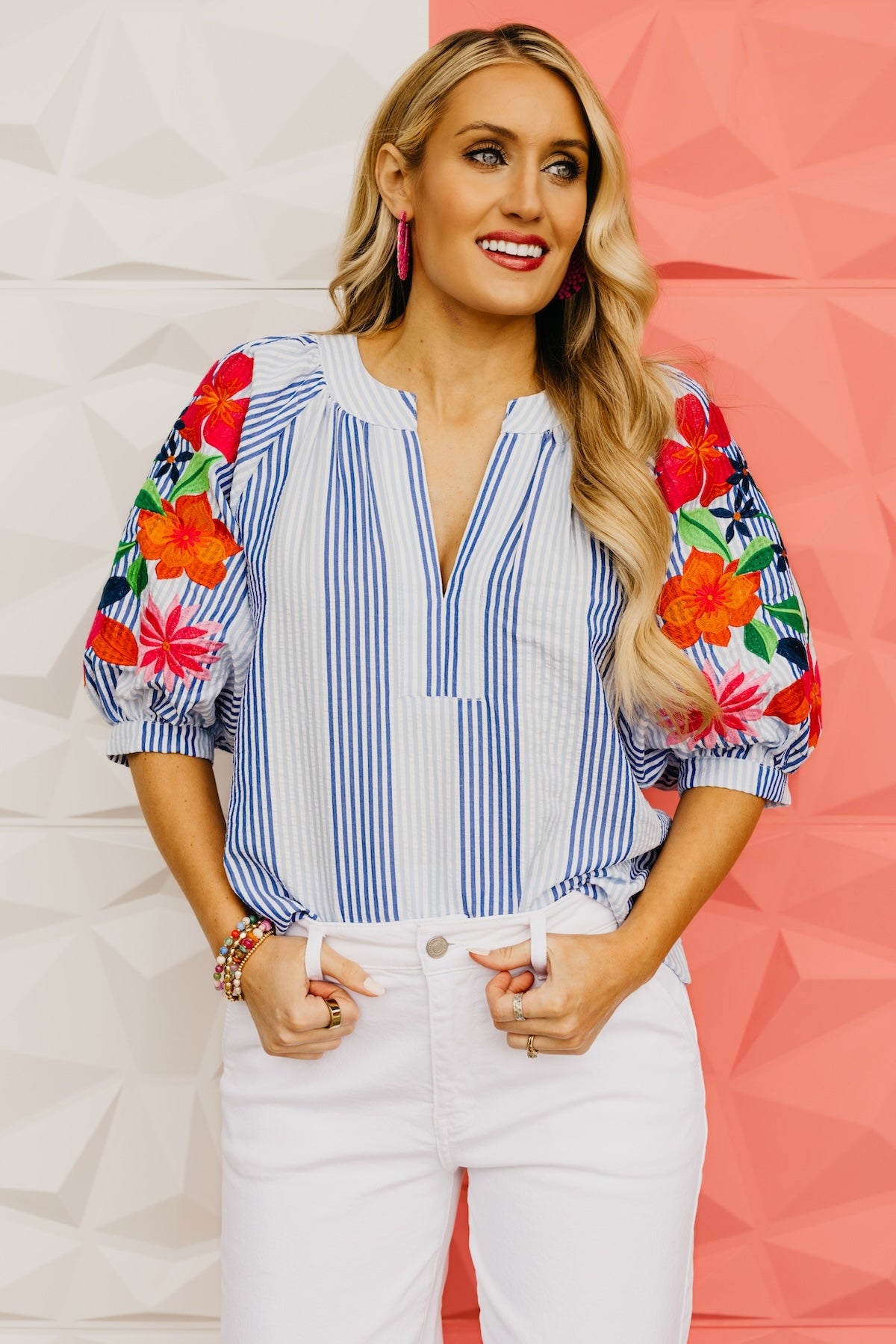 The Remi Striped Puff Sleeve Top