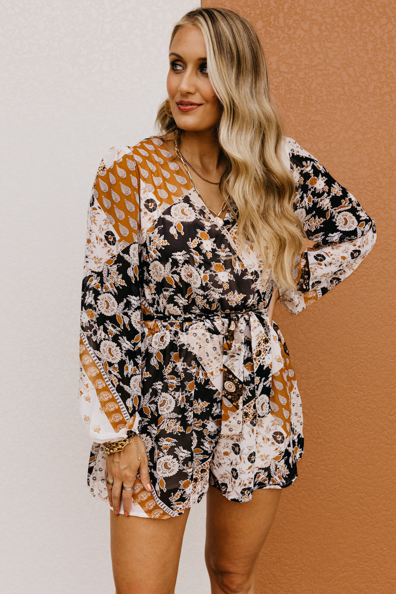 The Chaya Floral Tie Waist Romper