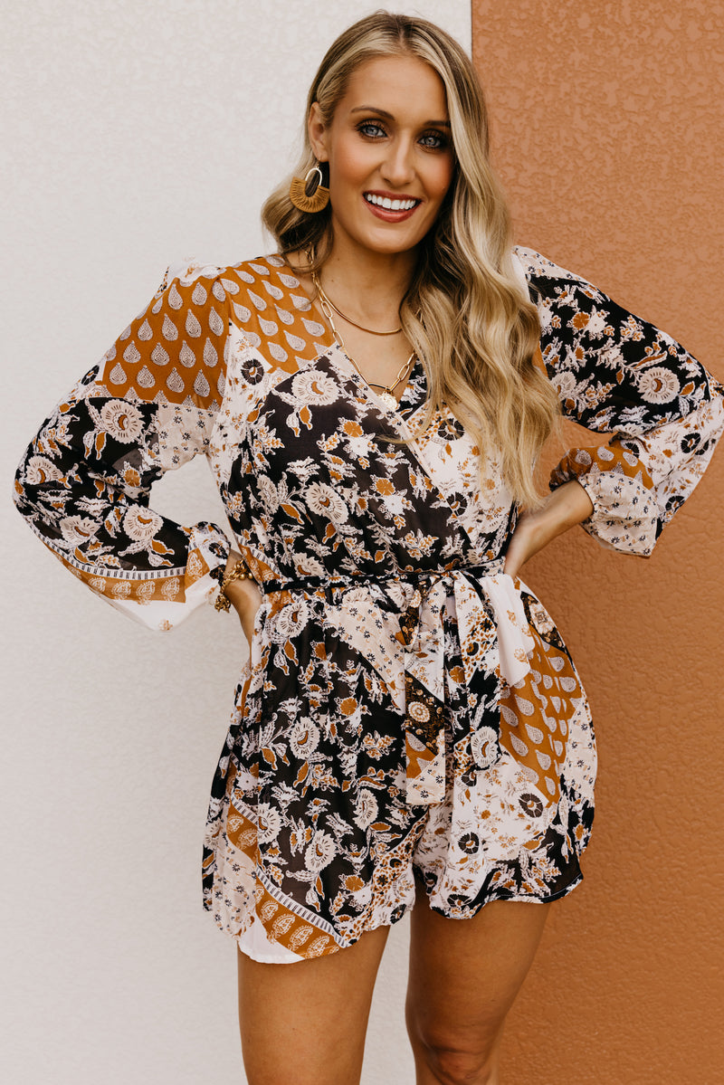 The Chaya Floral Tie Waist Romper